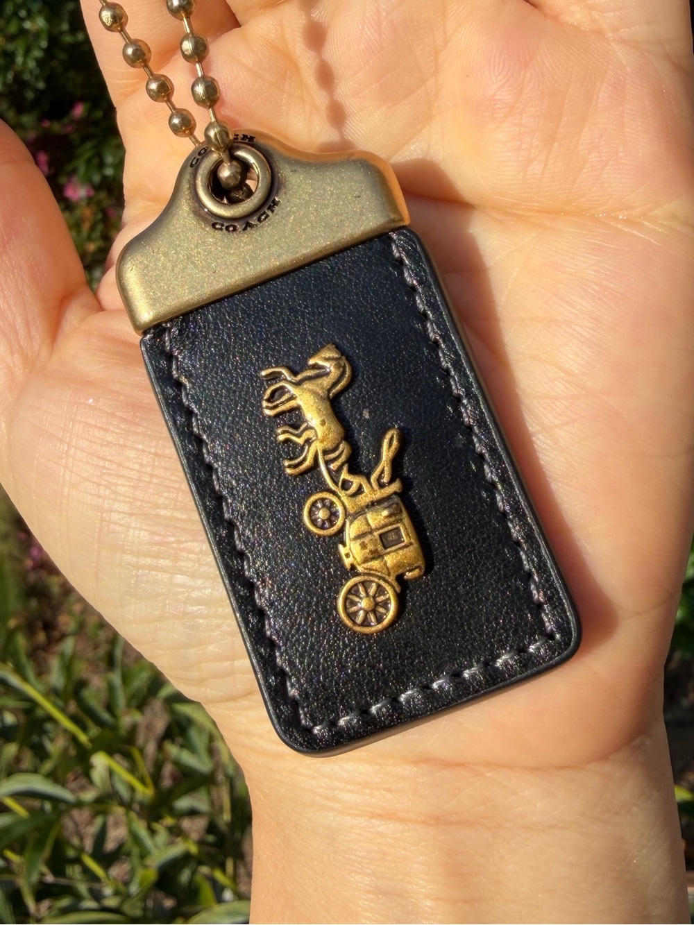 Coach 1941 Large Black Leather Hangtag - Gem